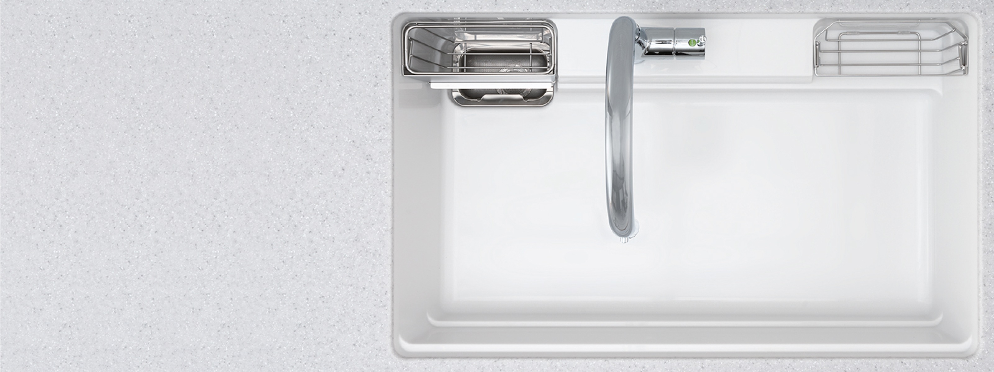 Point 02 無縫隙和使用壓克力人造大理石,清潔簡單!