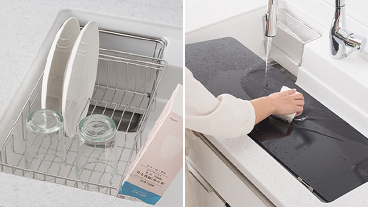 即使放置滴水網,水槽仍然非常寬敞!