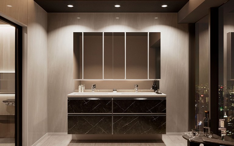 金刚体彩刮刮乐Washstand 洗面化妝櫃 始終熠熠生輝的洗面化妝櫃，讓毎一天都充滿愉悅